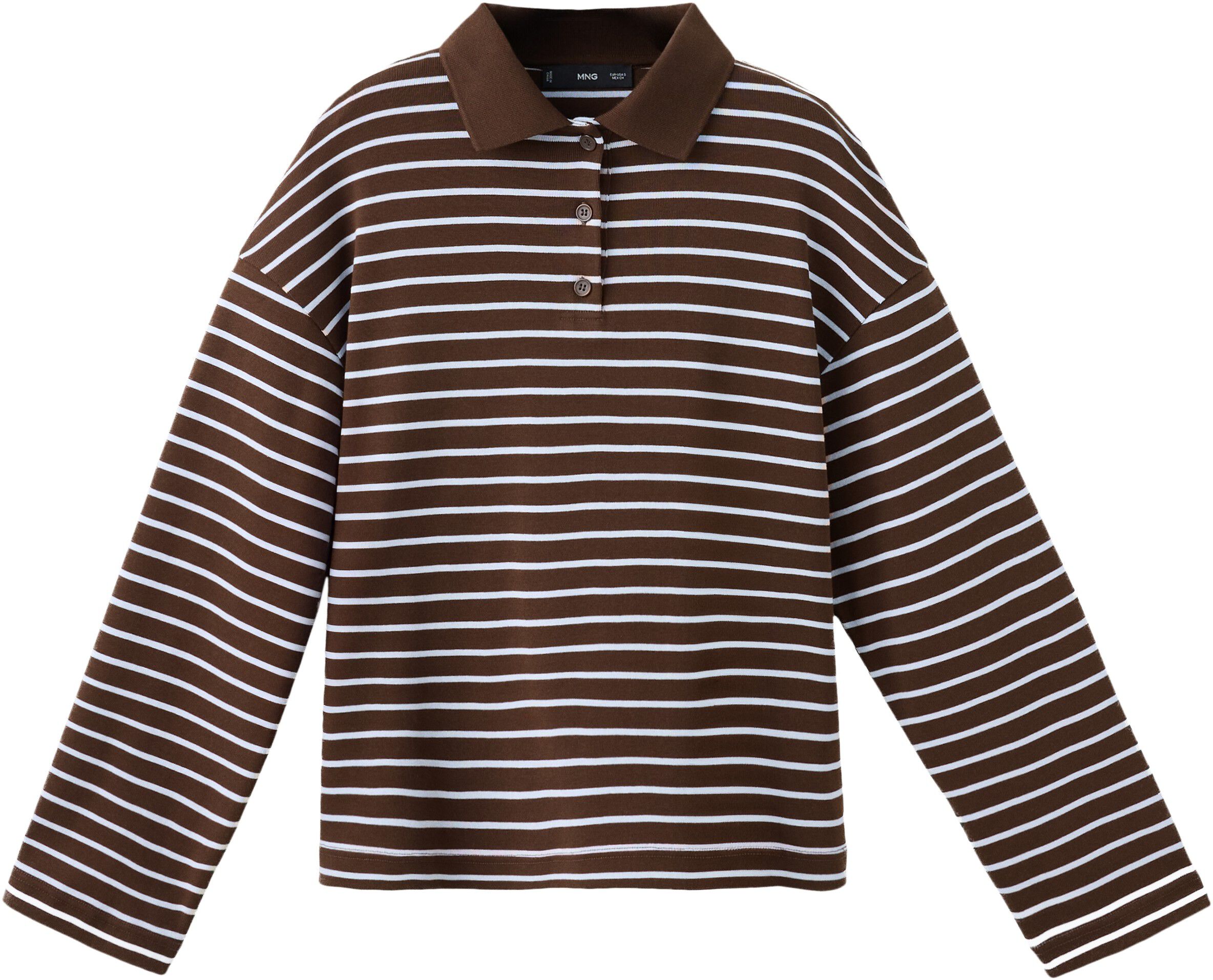 Contrasting stripes cotton polo shi