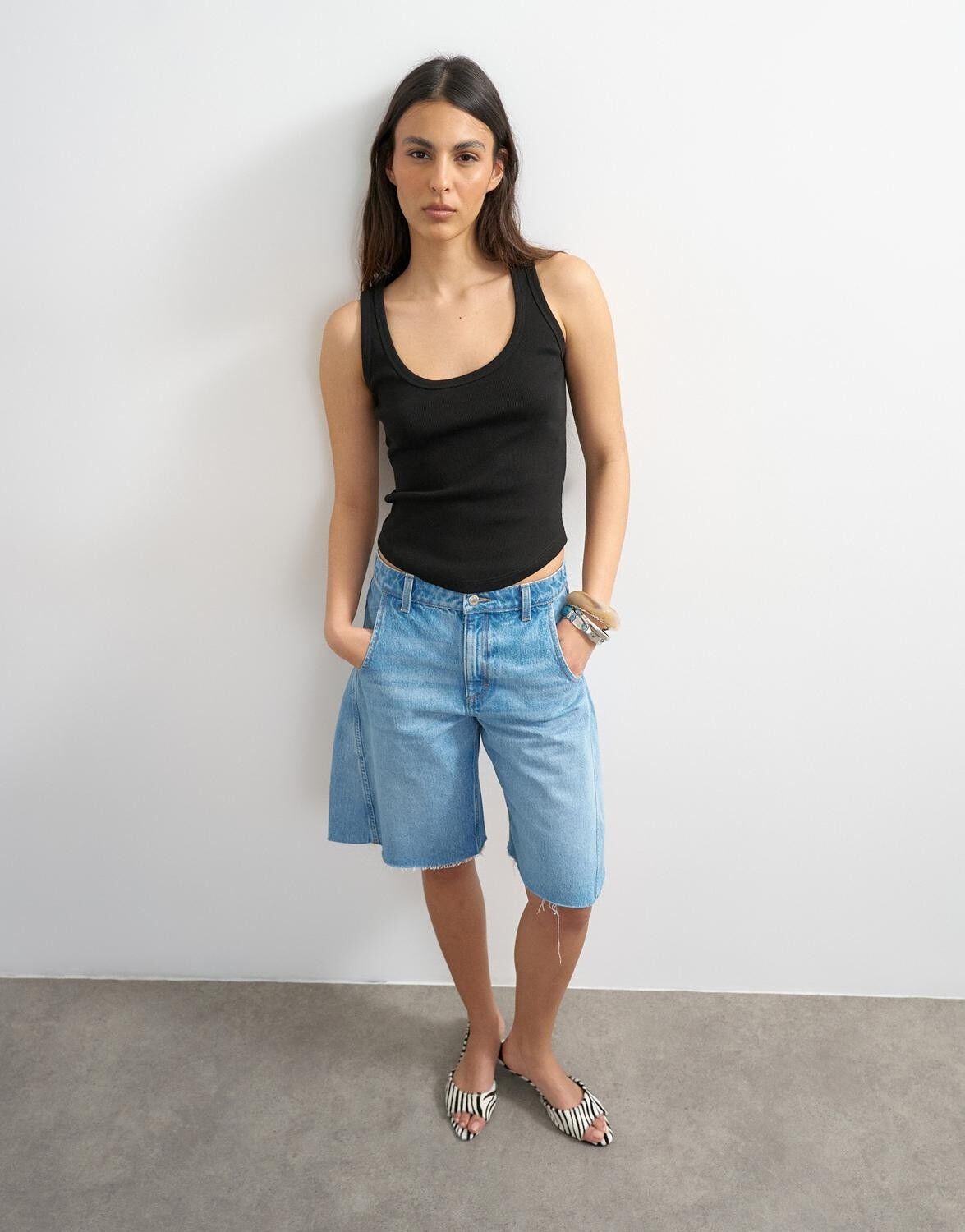 Tsbritt Sl Rib Scoop Curve Hem Vest Jrs