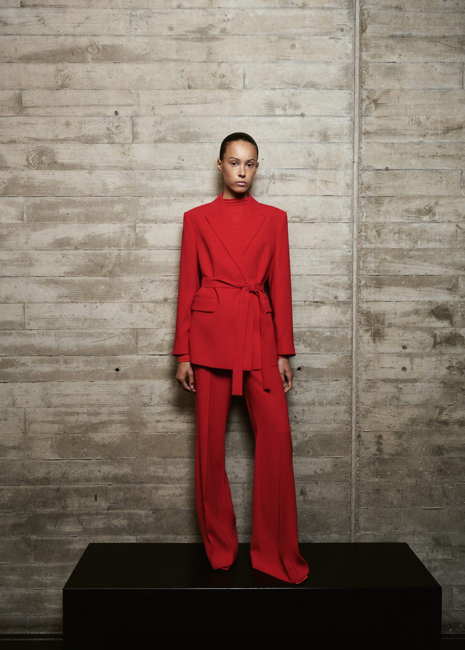 Suit jacket with scarf