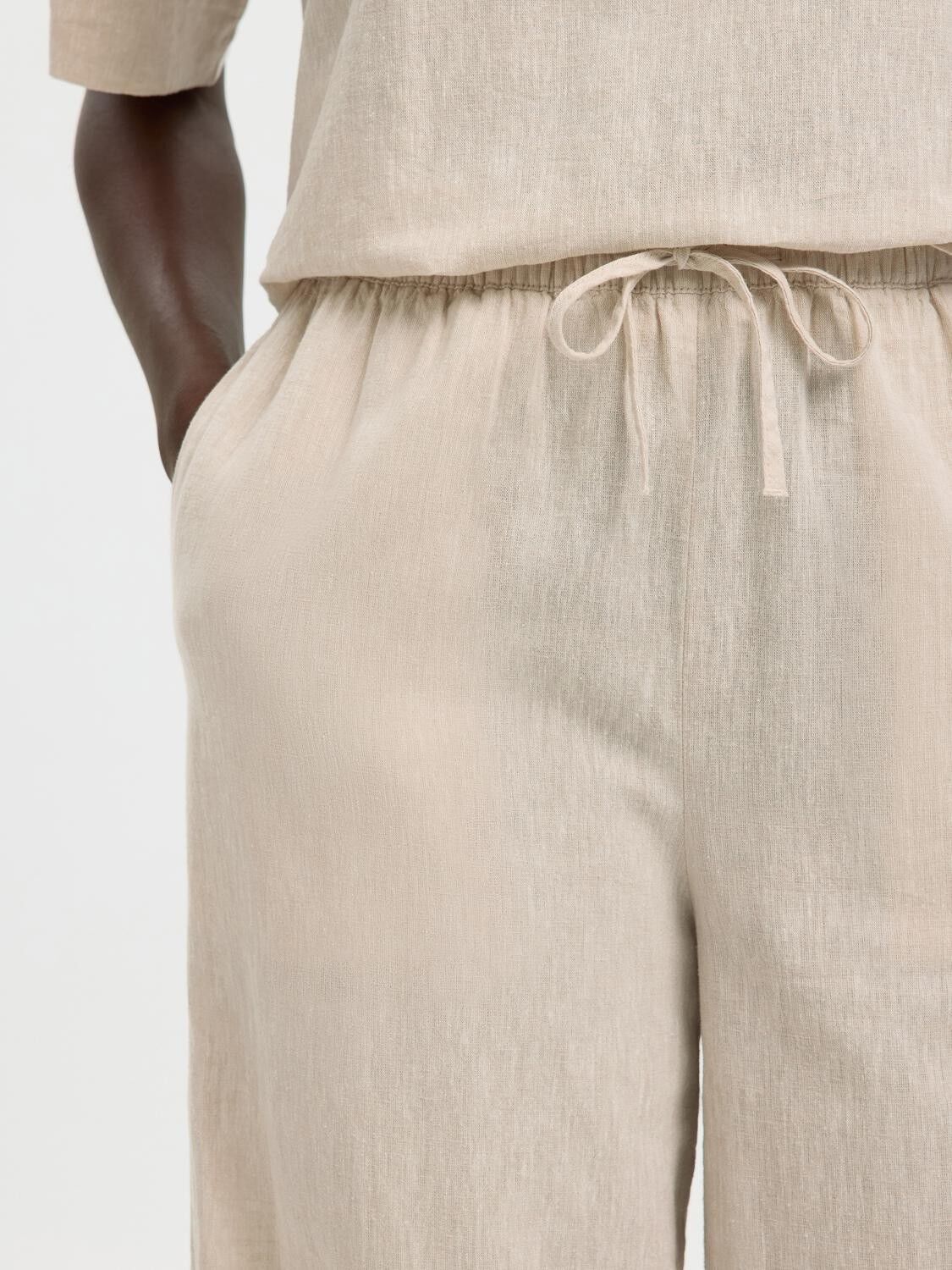 Slwluisa Mw Wide Linen Blend Pant Noos