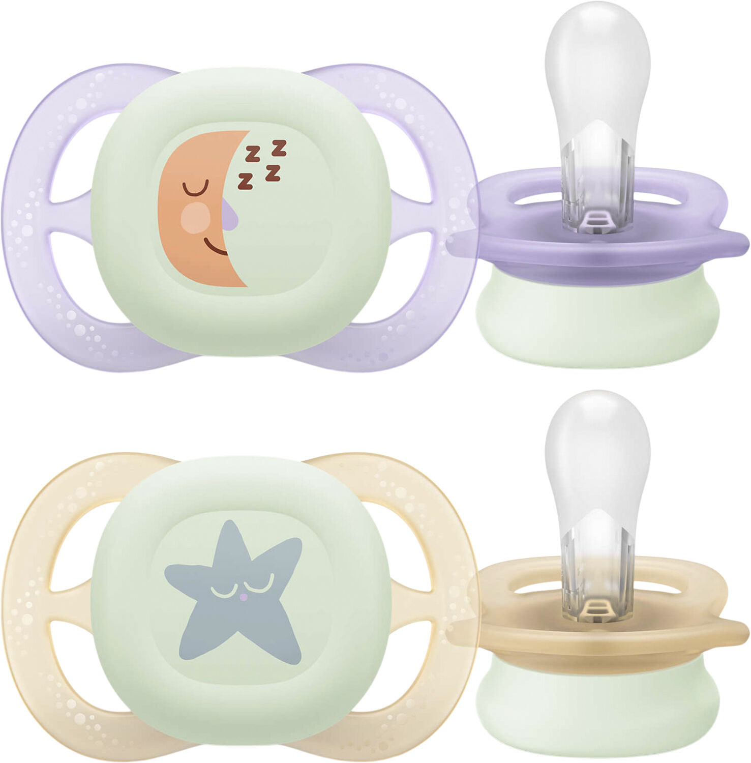 Philips Avent Soother ultra start Nighttime - Pakke med 2 -