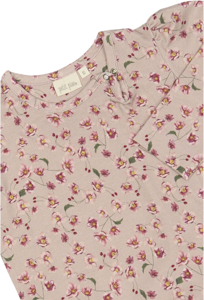 Dress L/S Gather Printed