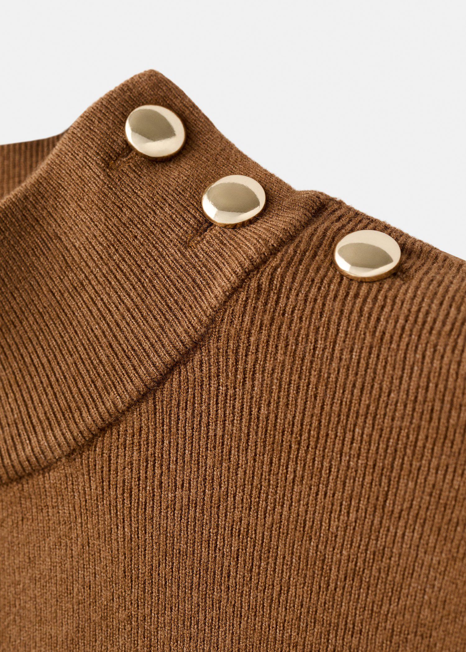 Perkins-neck sweater with button