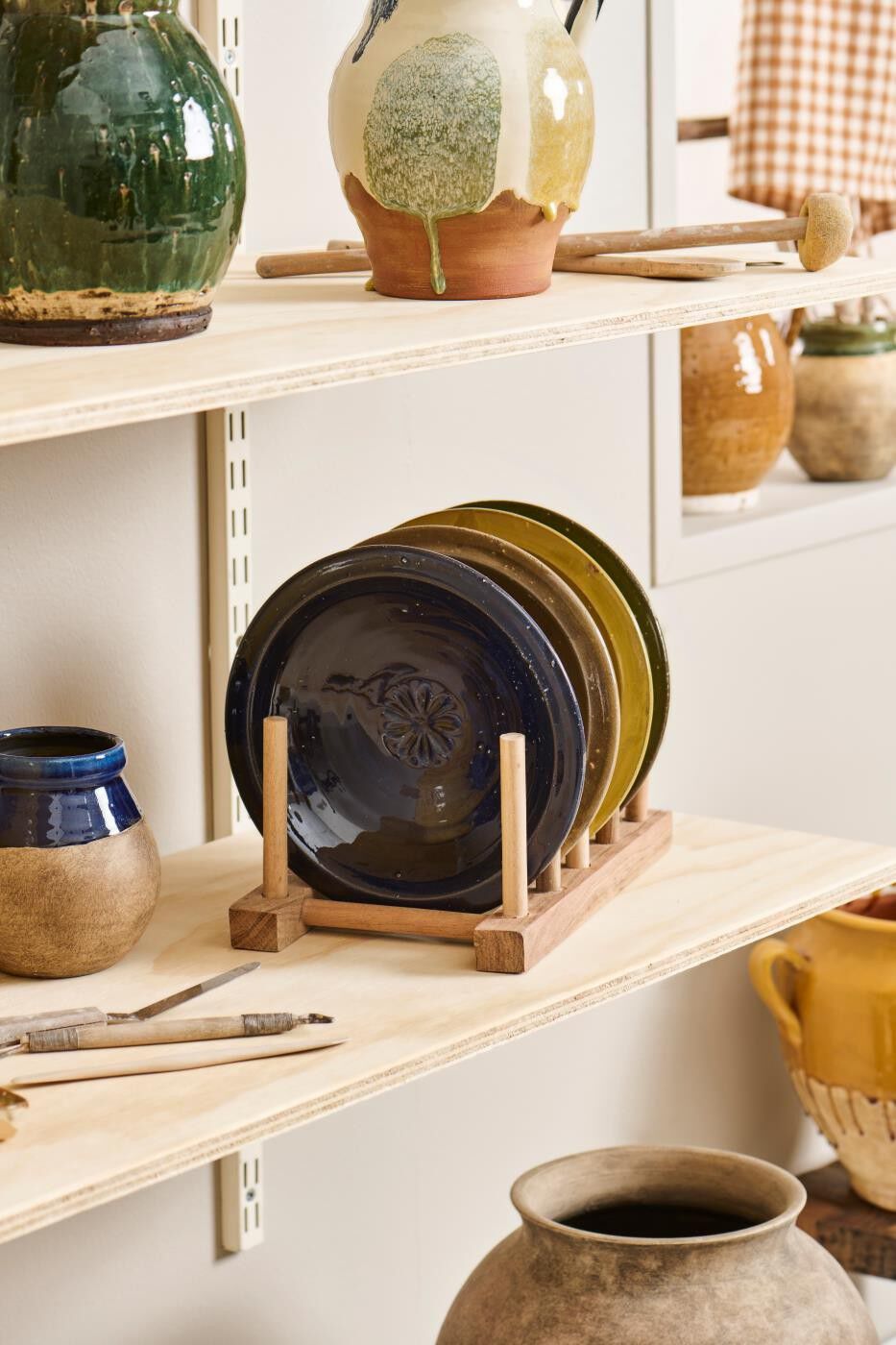 Sk&aring;l m/blomst bl&aring; rustik Avignon