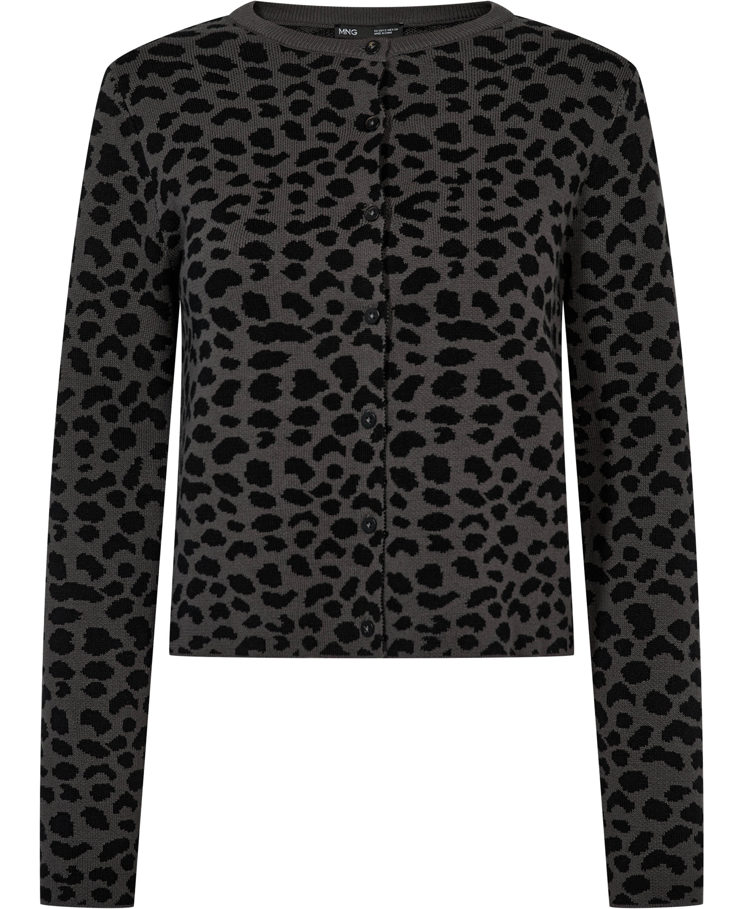 Animal print cardigan with buttons