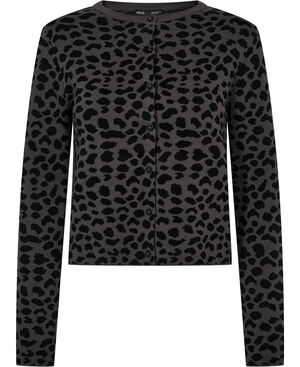 Animal print cardigan with buttons