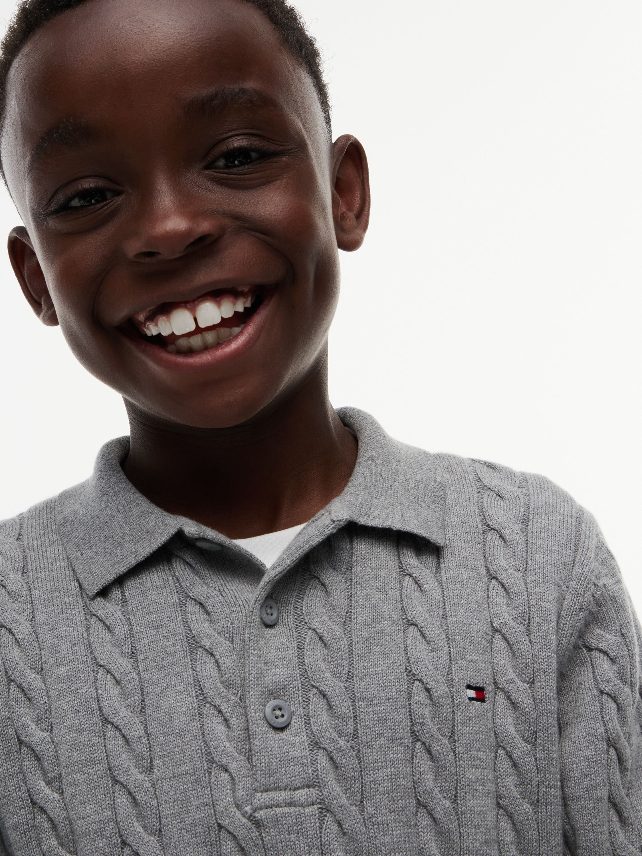 Cable Knit Polo Jumper