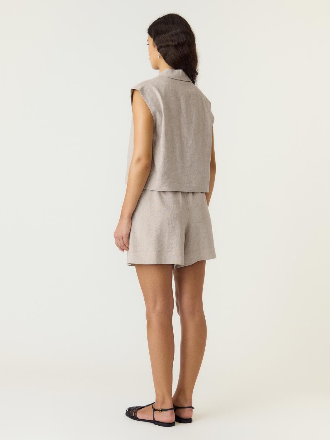 Yasusuma Short Linen Blend Waistcoat
