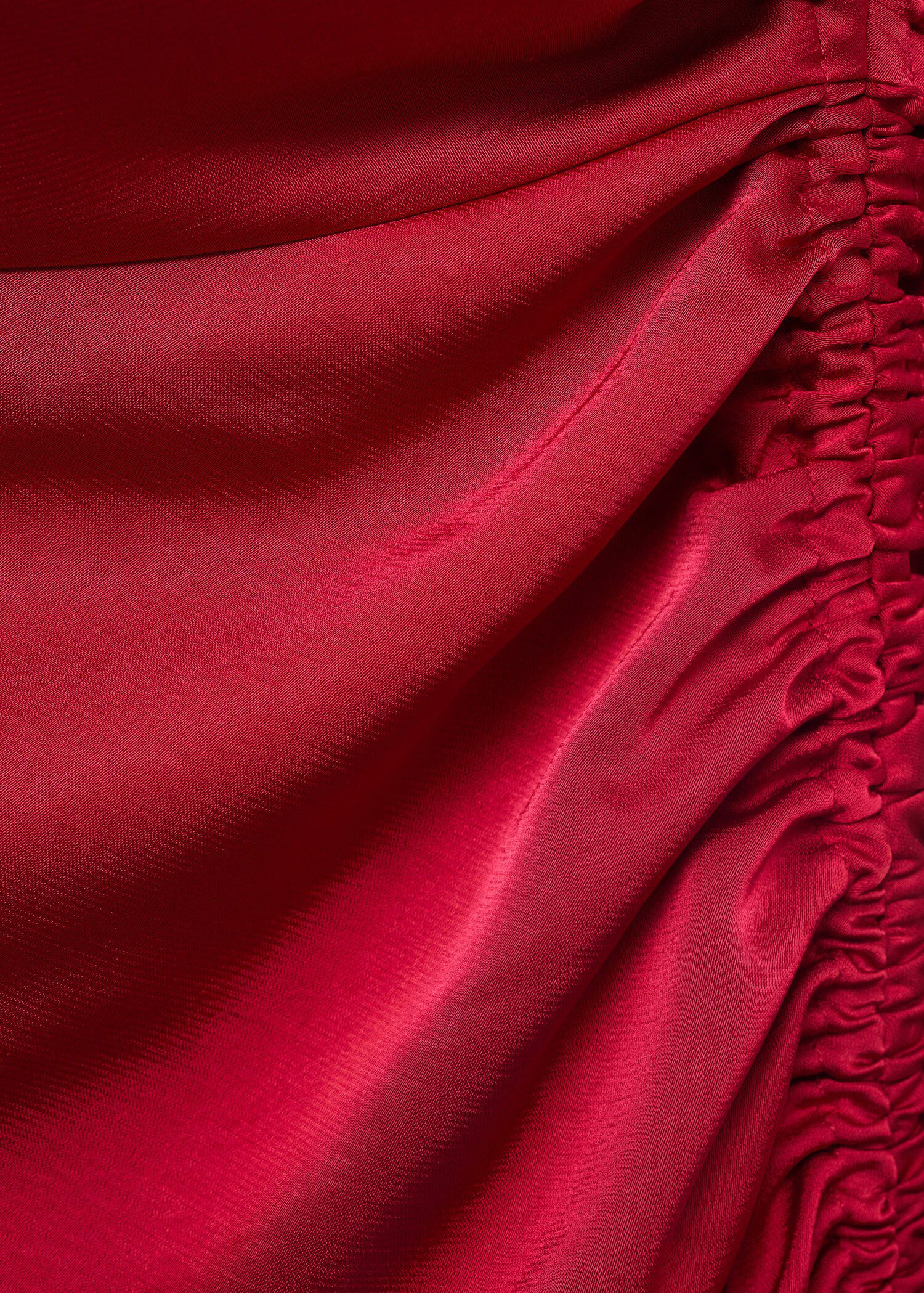 Asymmetrical satin dress with side