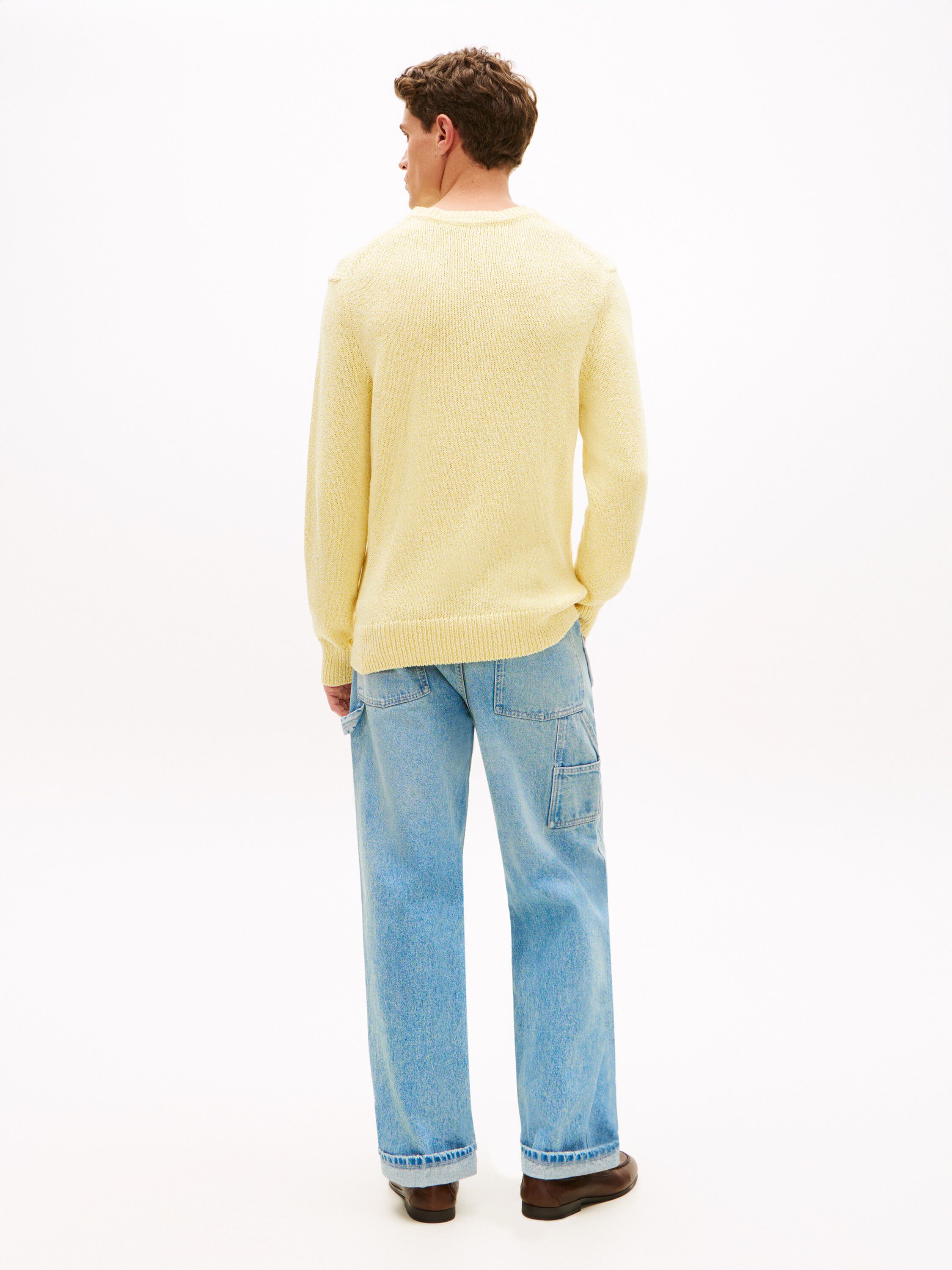 Two-Tone Boucl&eacute; Relaxed Crew Neck Jumper