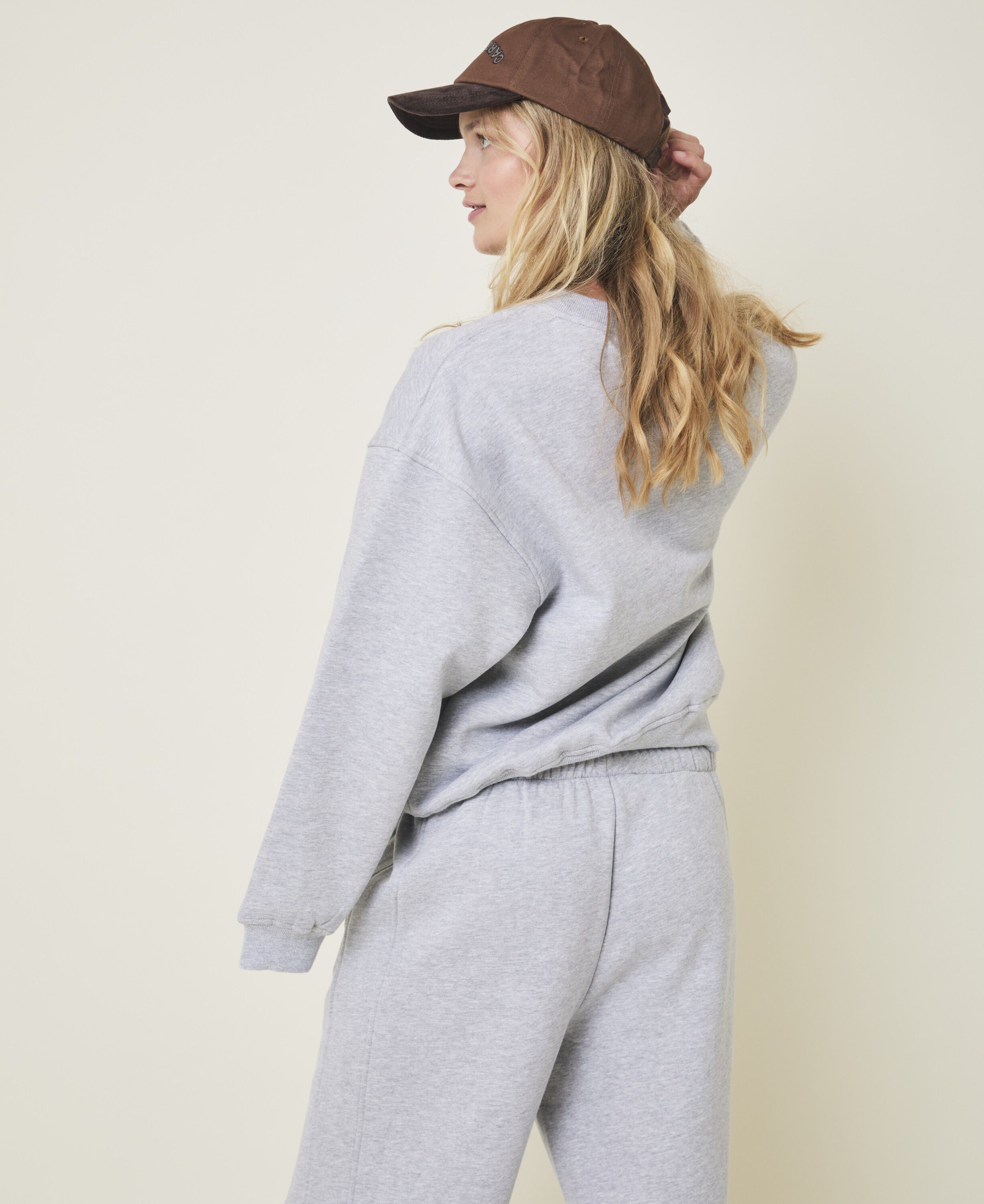 Angel Sweatshirt med pr&aelig;get Logo - Grey Melange
