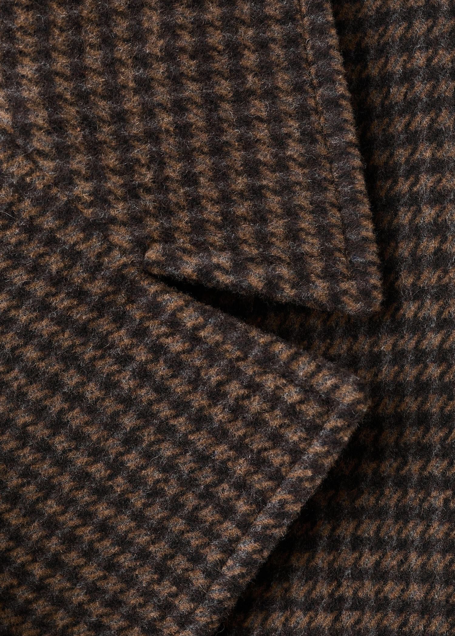 Wool-blend micro-houndstooth coat