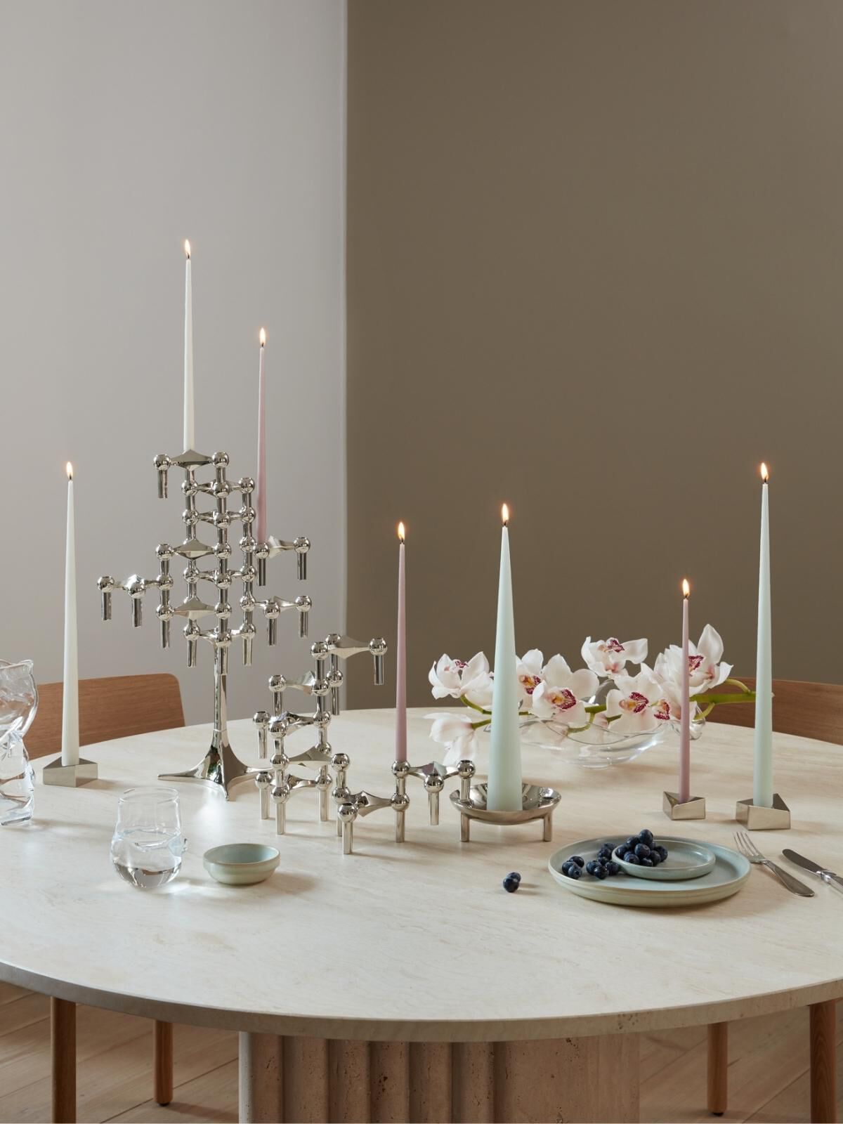 STOFF Nagel ljusstake 3 st. krom