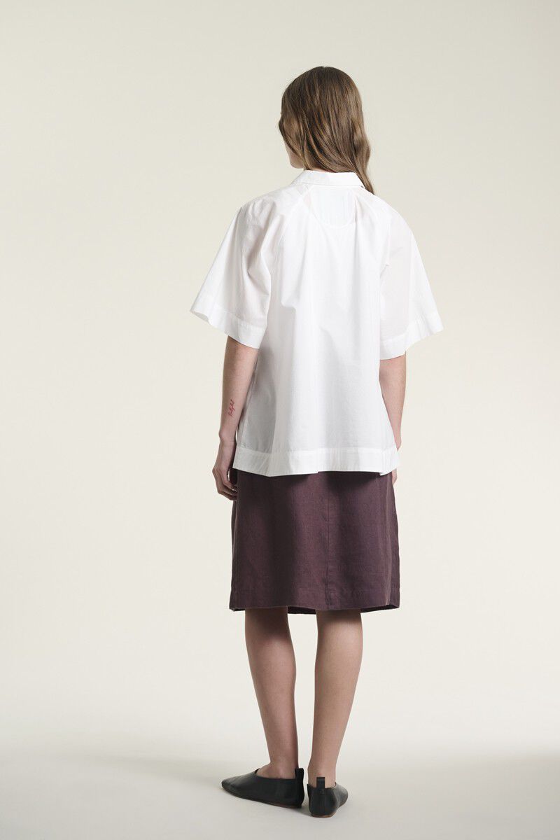 Lazy linen nederdel med l&aelig;g