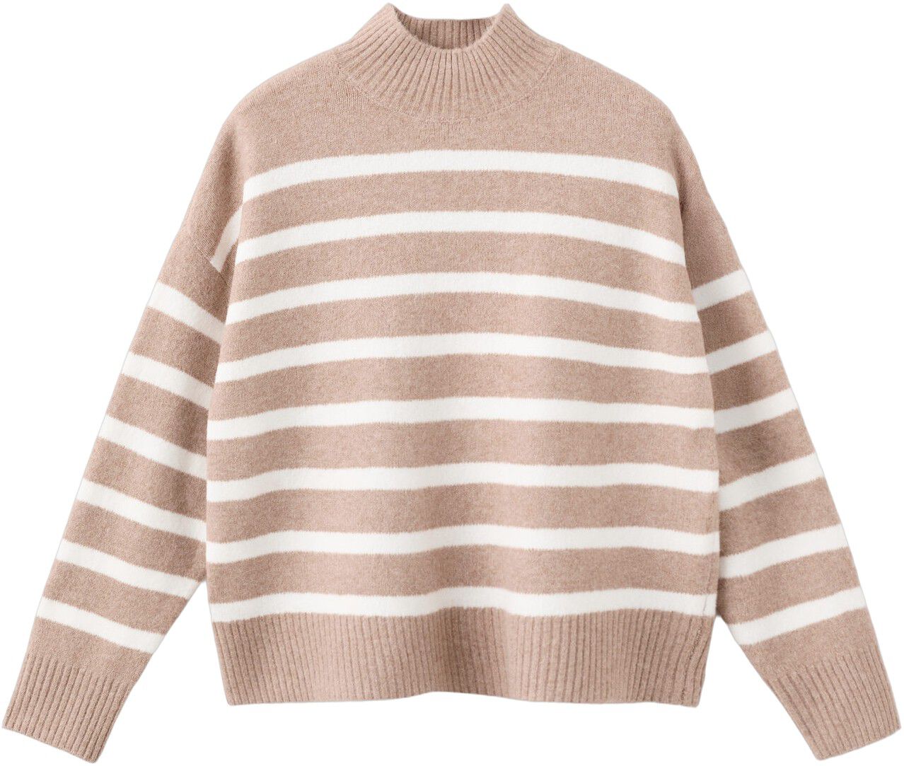 Oversized striped turtleneck sweate
