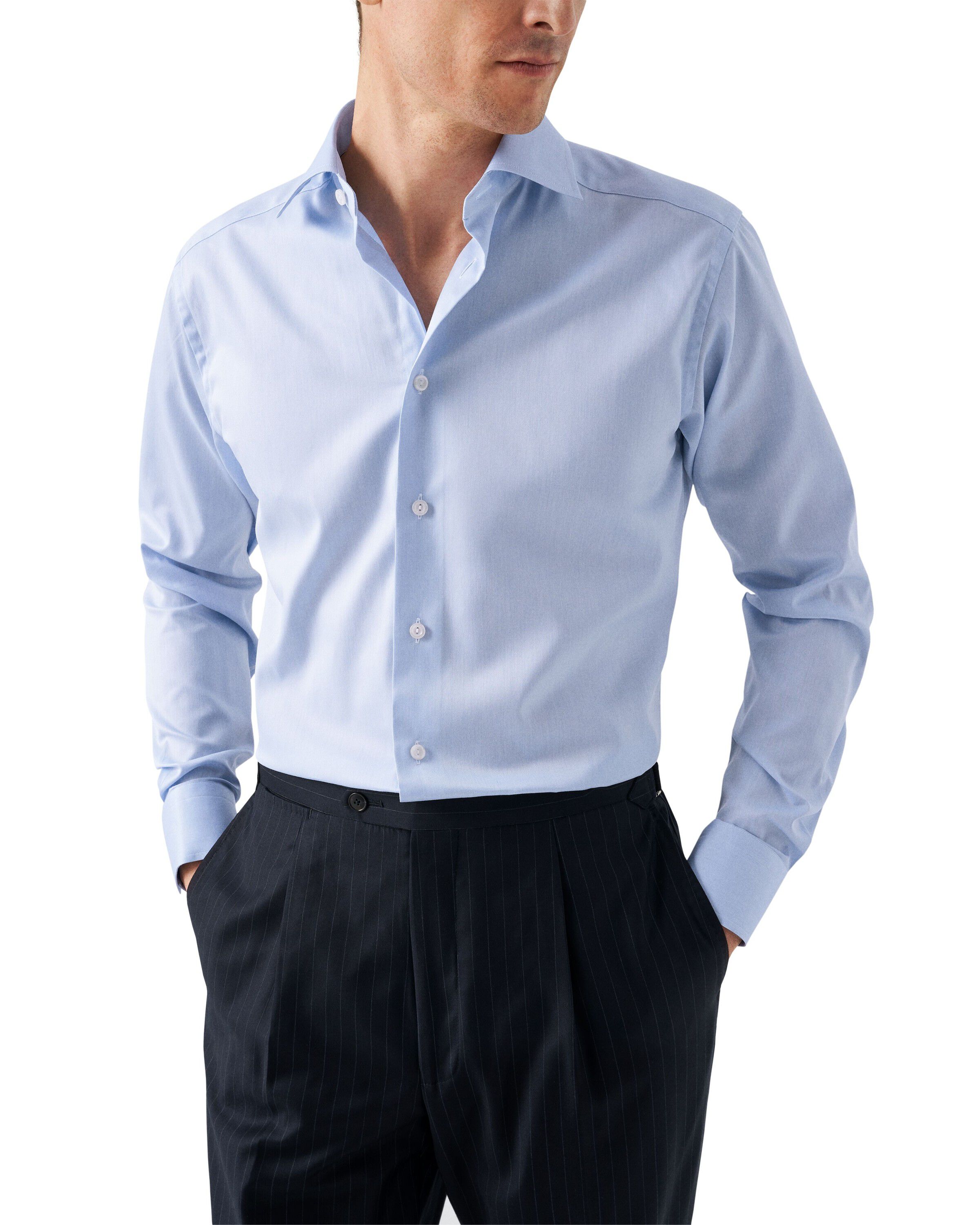 Slim Fit Light Blue Signature Twill Shirt