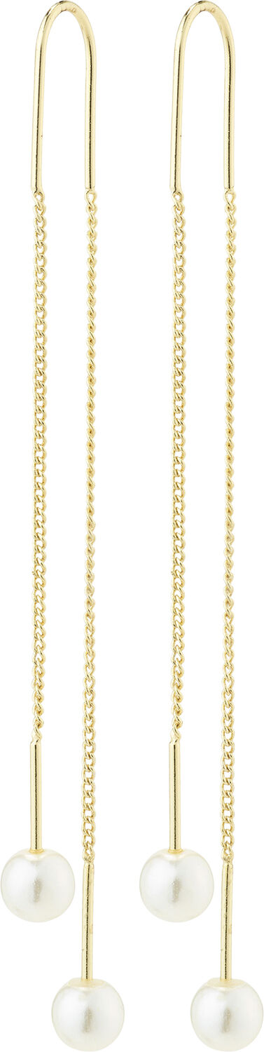 EUONIA pearl chain-earrings gold-plated