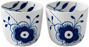 Blue Fluted Mega ljuslykta 2-pack