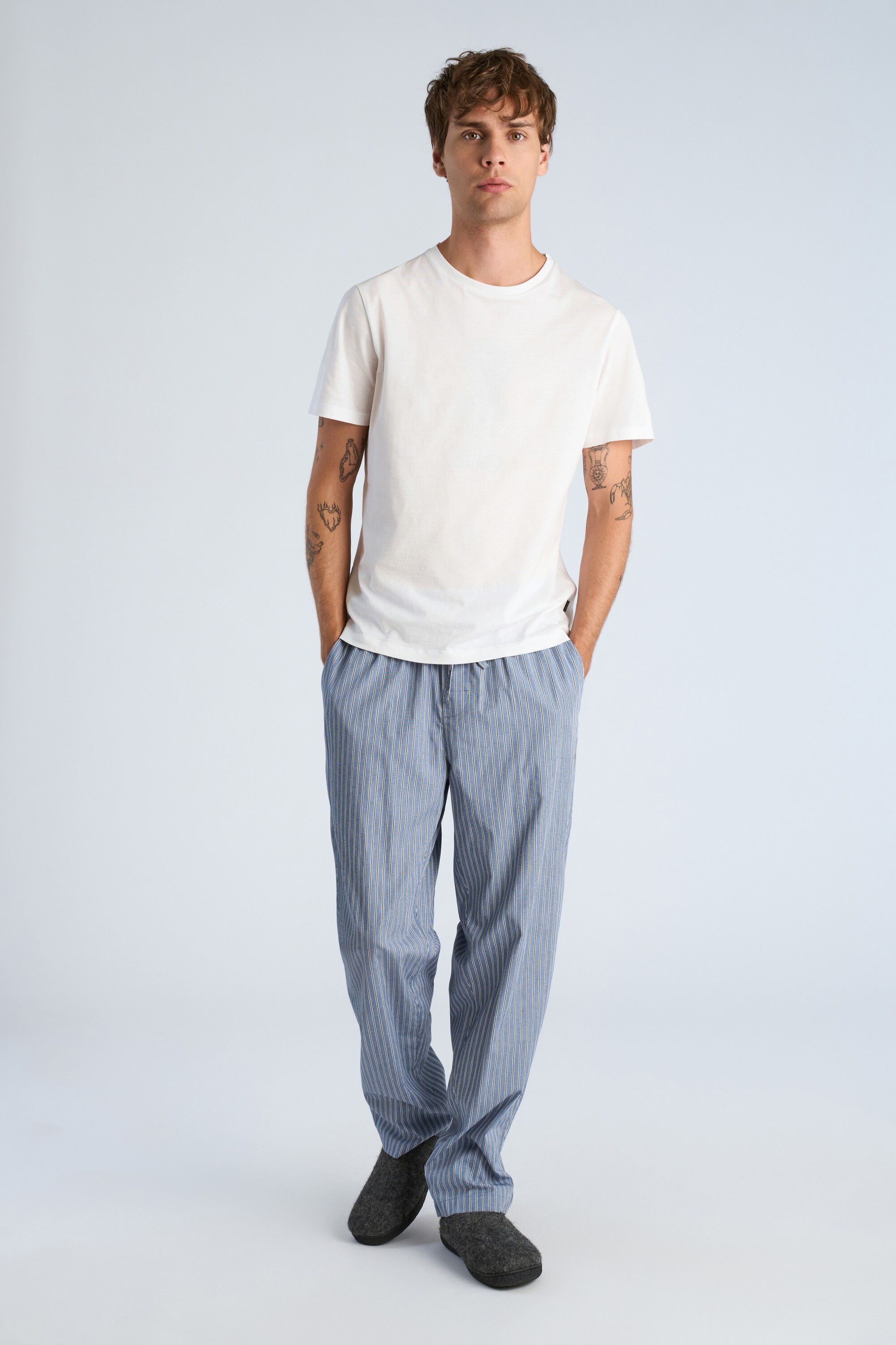 Striped cotton pyjama pants