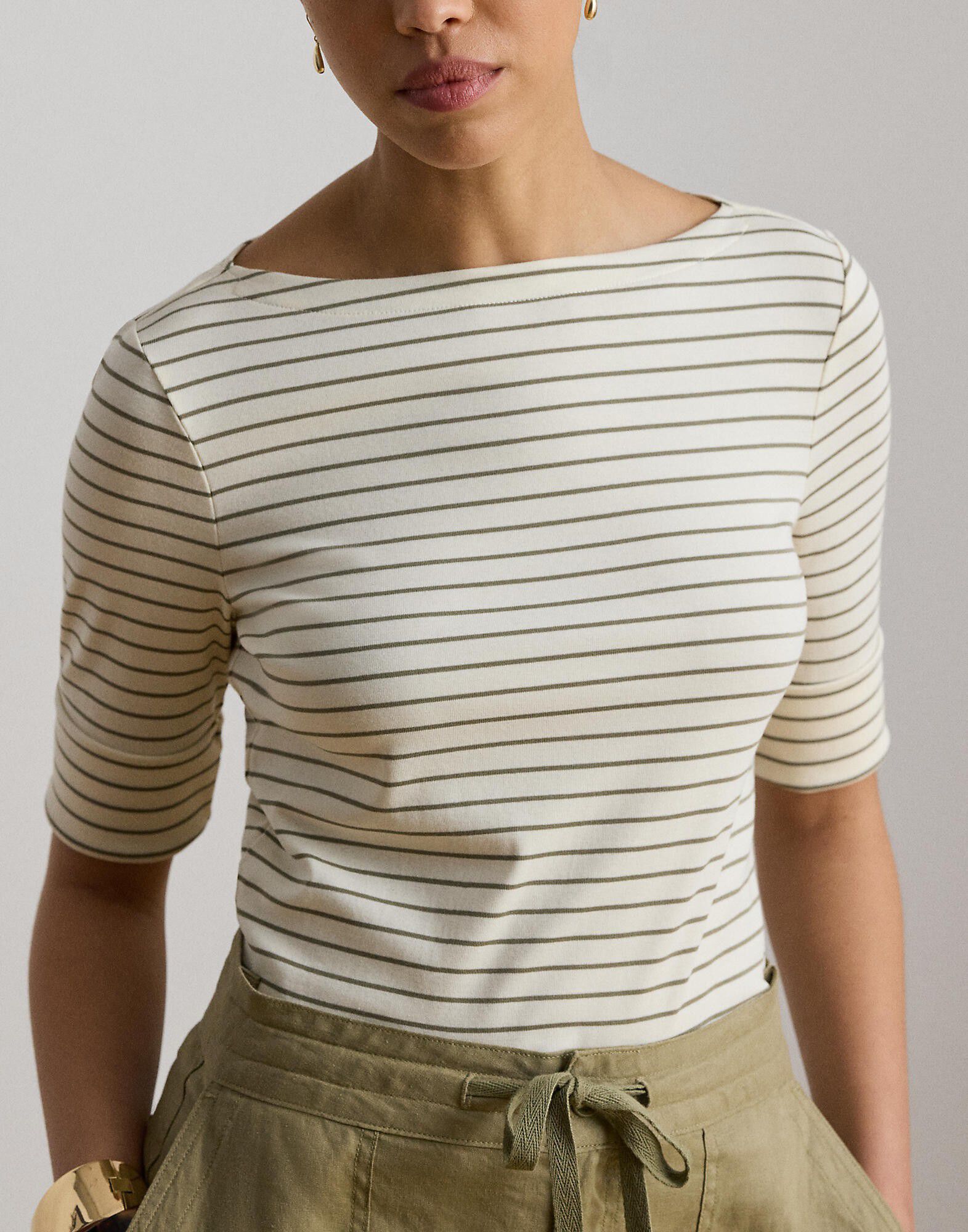 REFINED STR 1X1 RIB-KNT-T-SHIRT