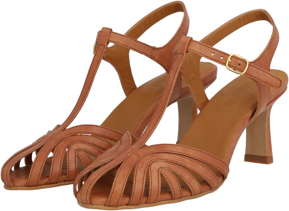 H&oslash;jh&aelig;let sandal med smuk organisk frontdetalje