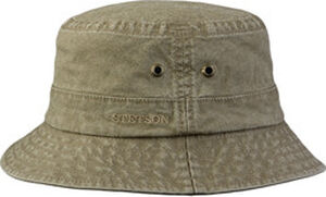 STETSON Bucket Bomulds hat, Khaki