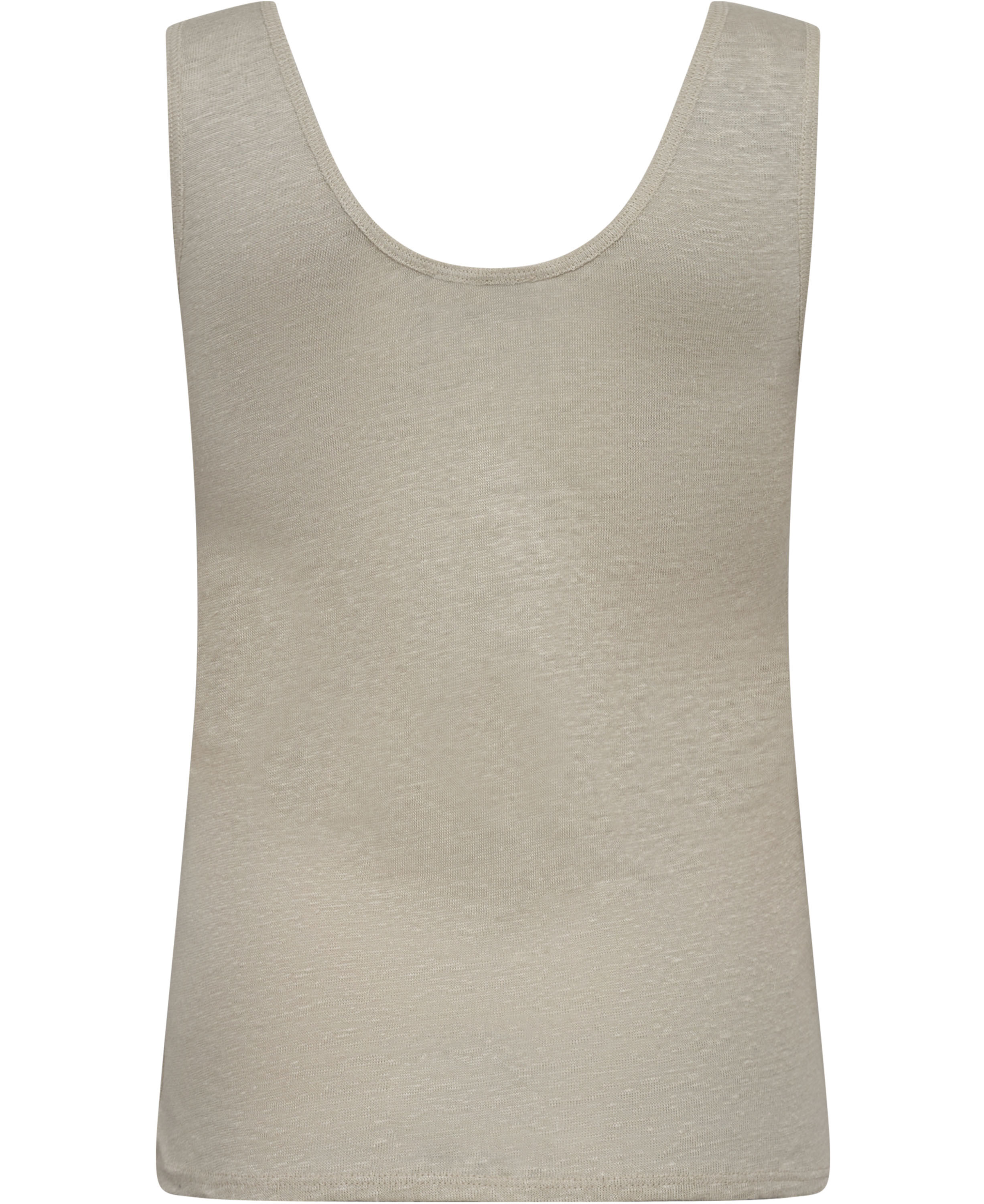 Linen top with round neckline