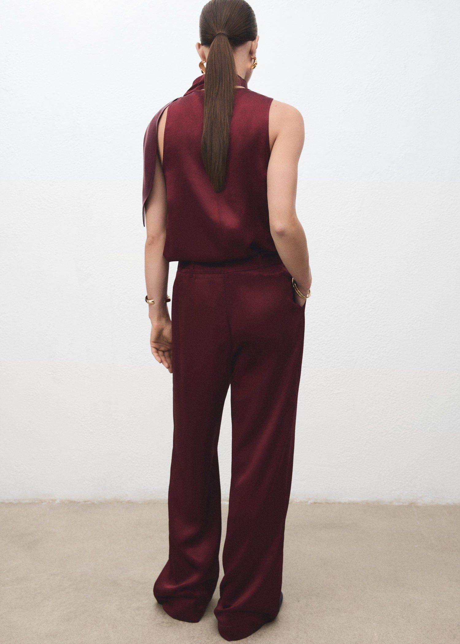 Satin wide-leg trousers