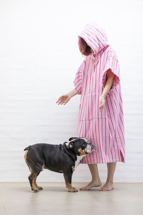 Naram Poncho - baby pink & ski patrol