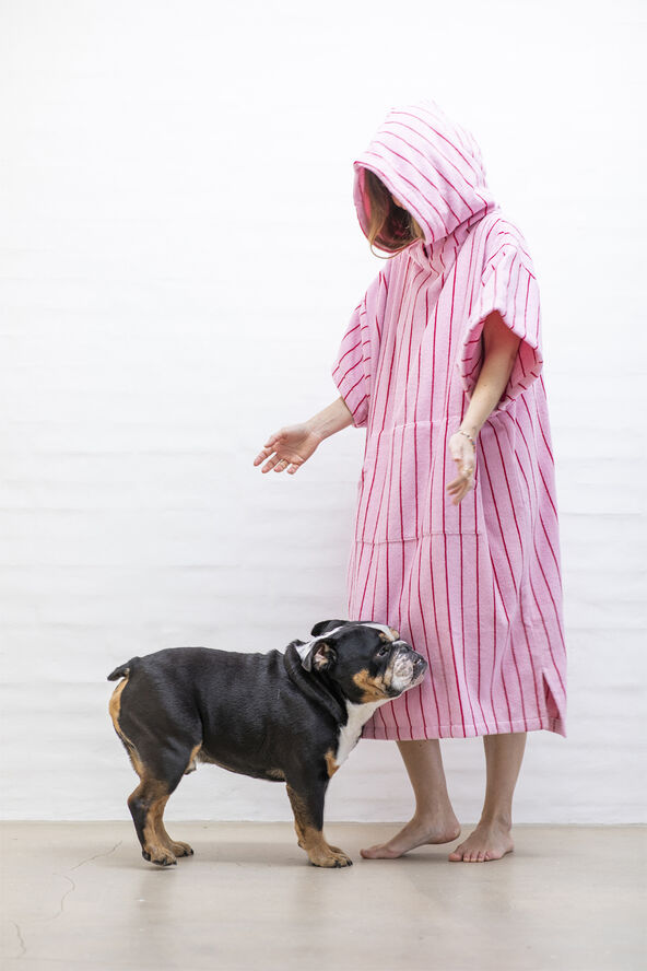 Naram Poncho - baby pink & ski patrol
