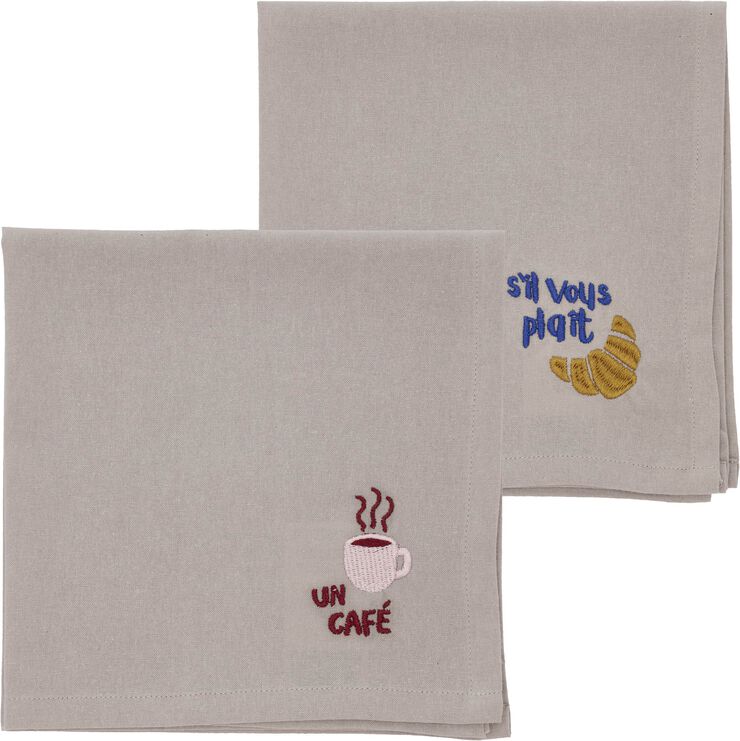 Tygservetter 40x40 Bistro 2 st Coffee brown