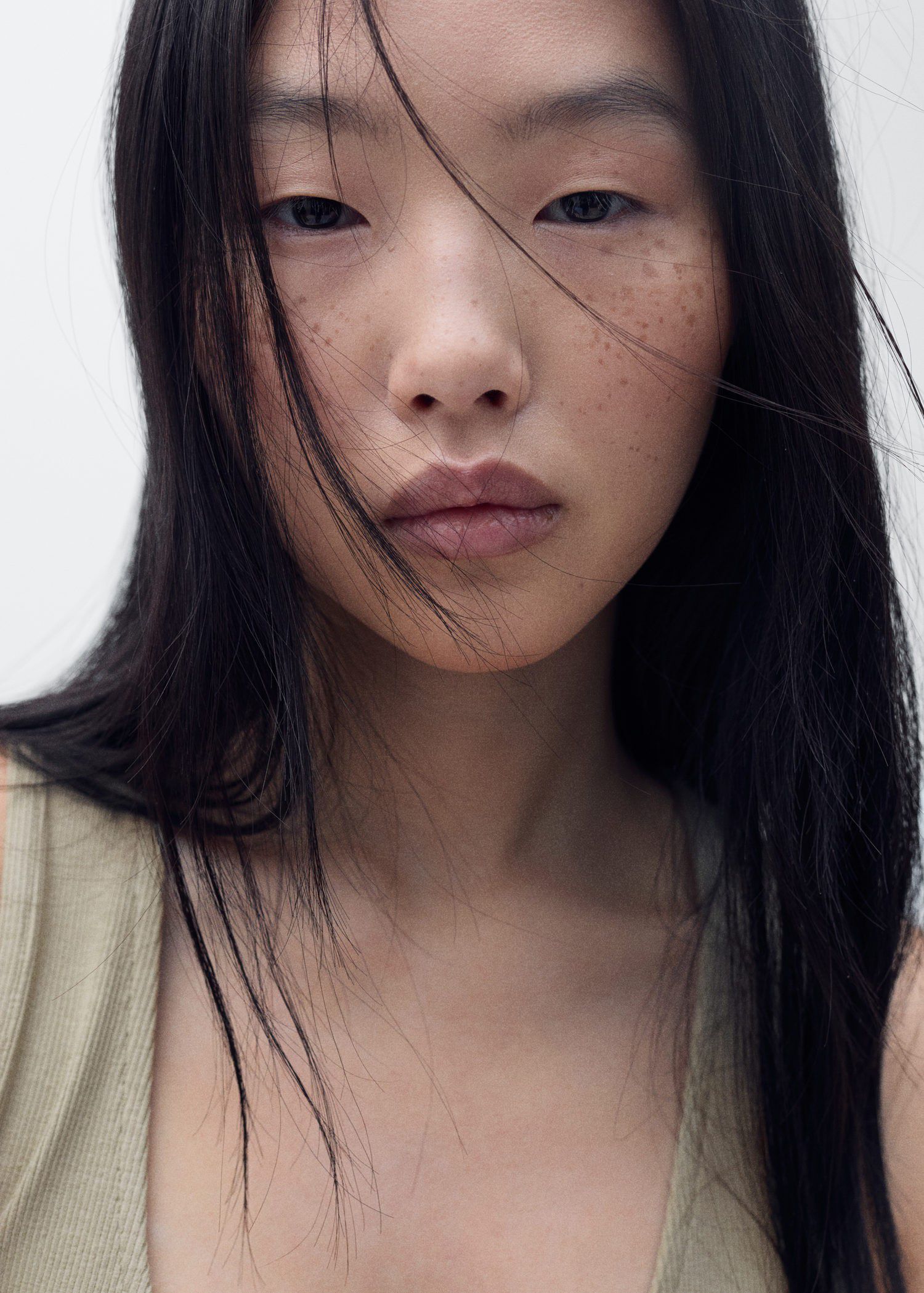 Flared dress in combined fabric