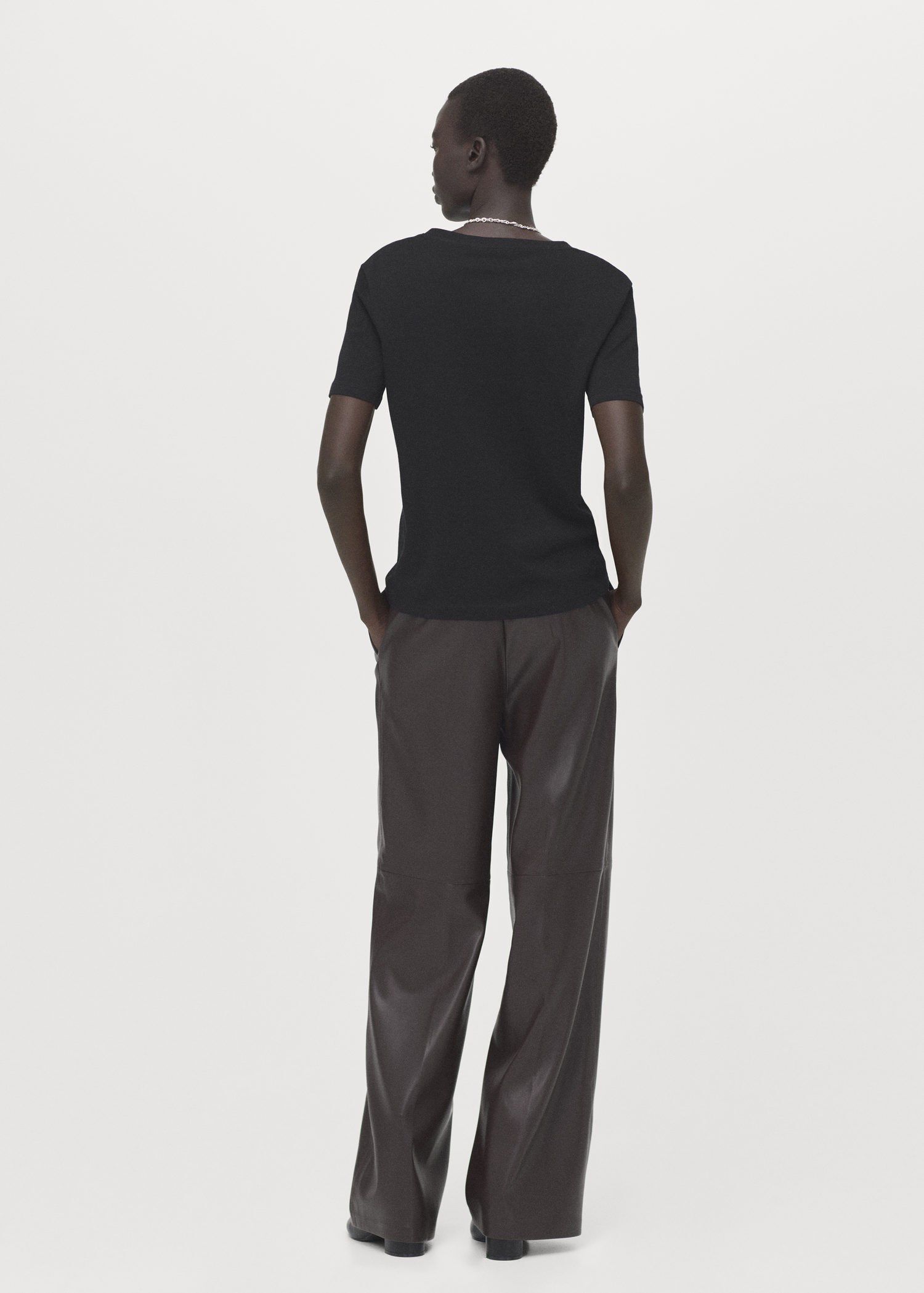 V-neck cotton T-shirt