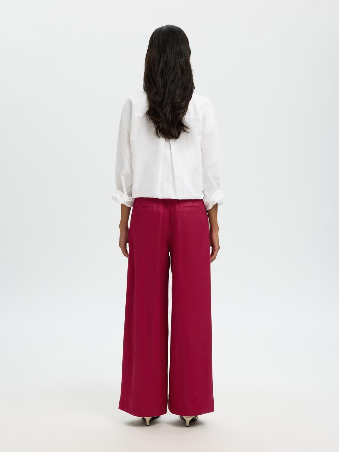 Slflyra Hw Wide Linen Blend Pant Noos