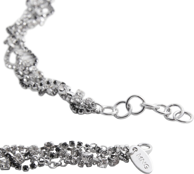 Strass intertwined necklace