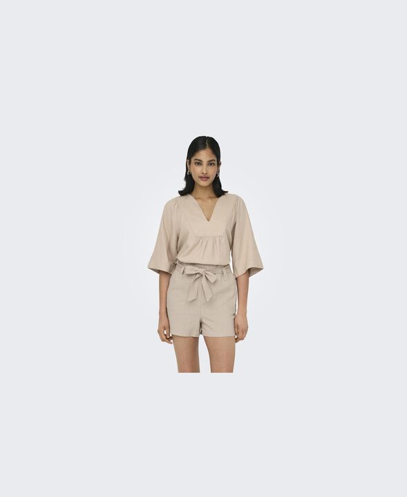 ONLCARO 2/4 V-NECK LINEN BL TOP CC