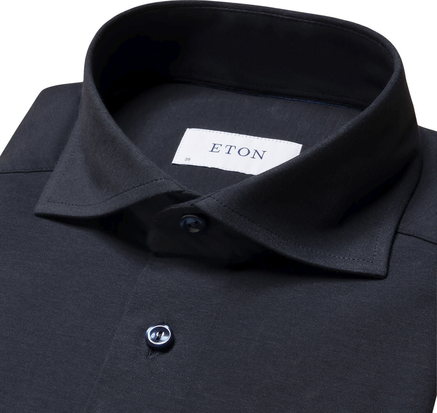 Slim Fit Navy Blue Solid Four-Flex Stretch Shirt