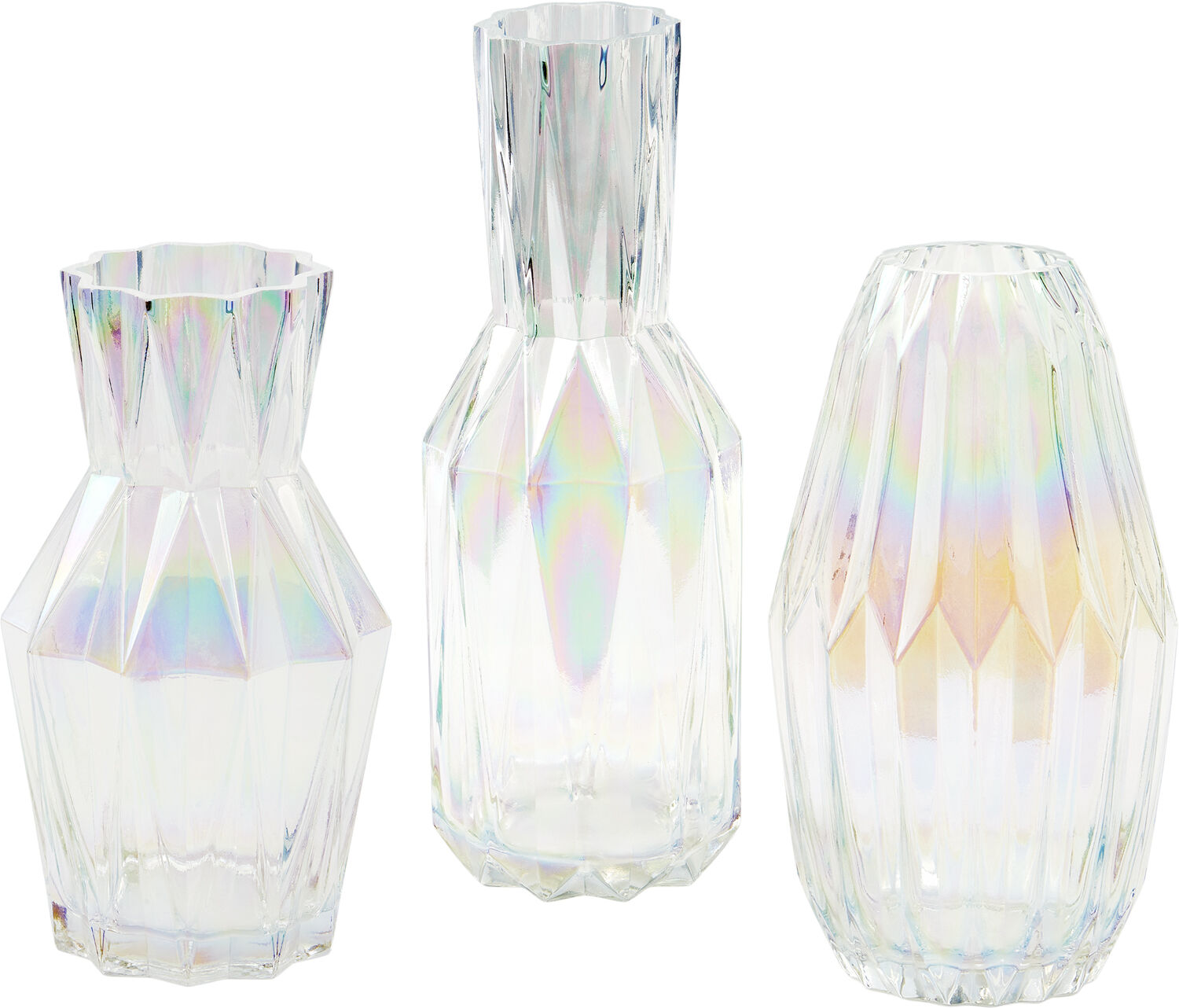 vase folds glass luster L