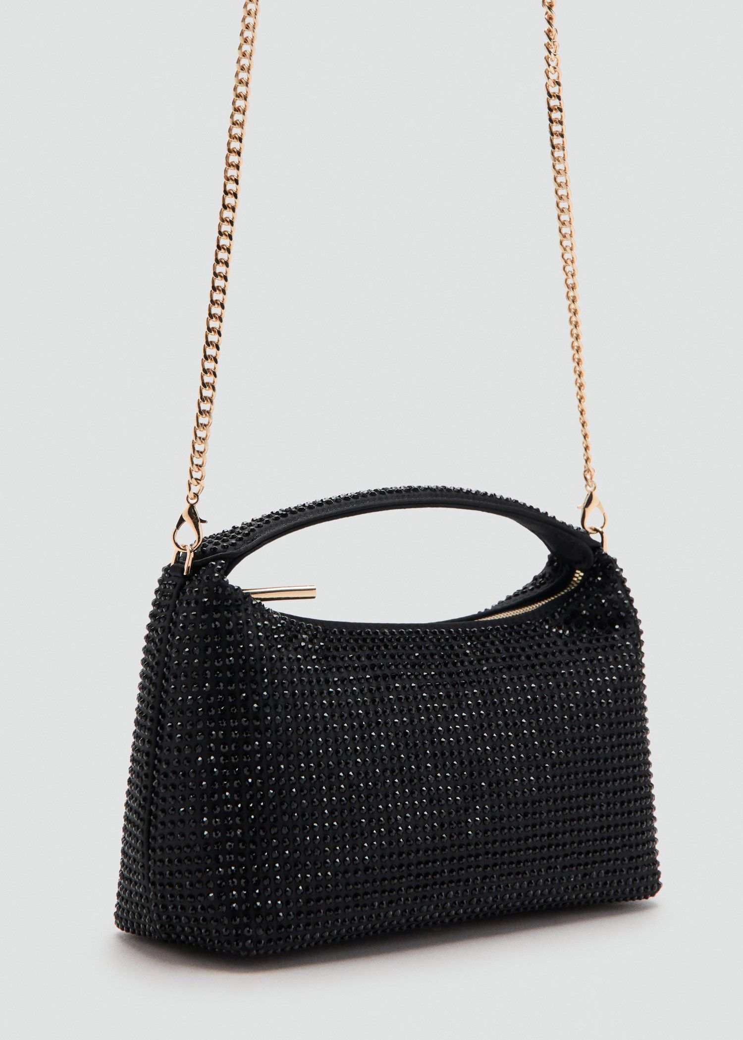 Handbag with rhinestones