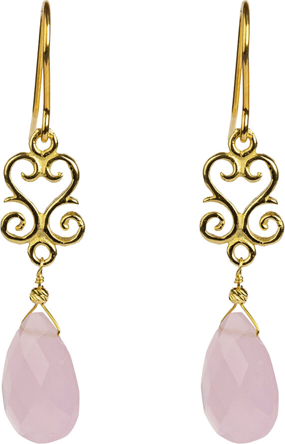 Mariela Rosa Quartz Earrings - Gold