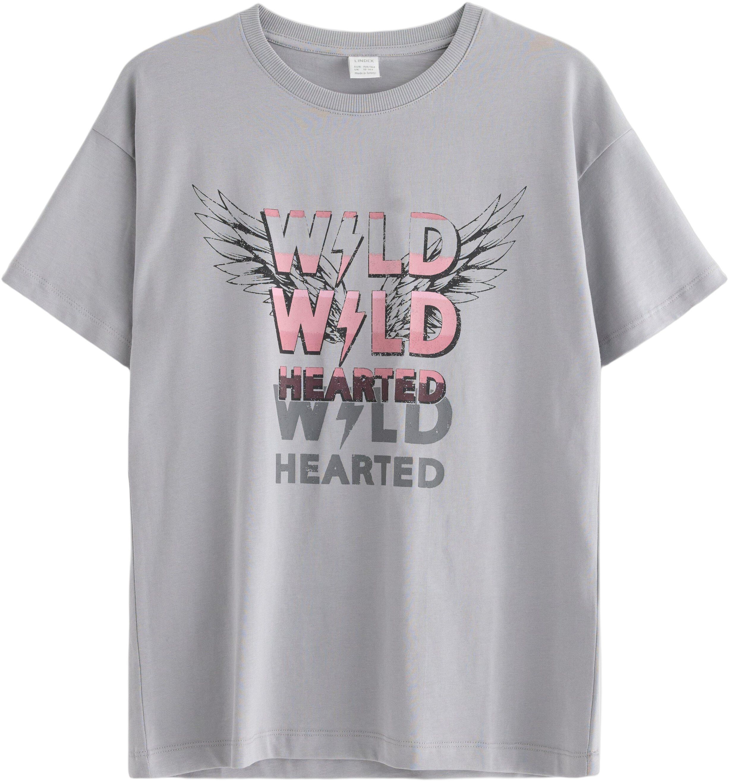 T-shirt i mjuk bomullstrik&aring; med ra