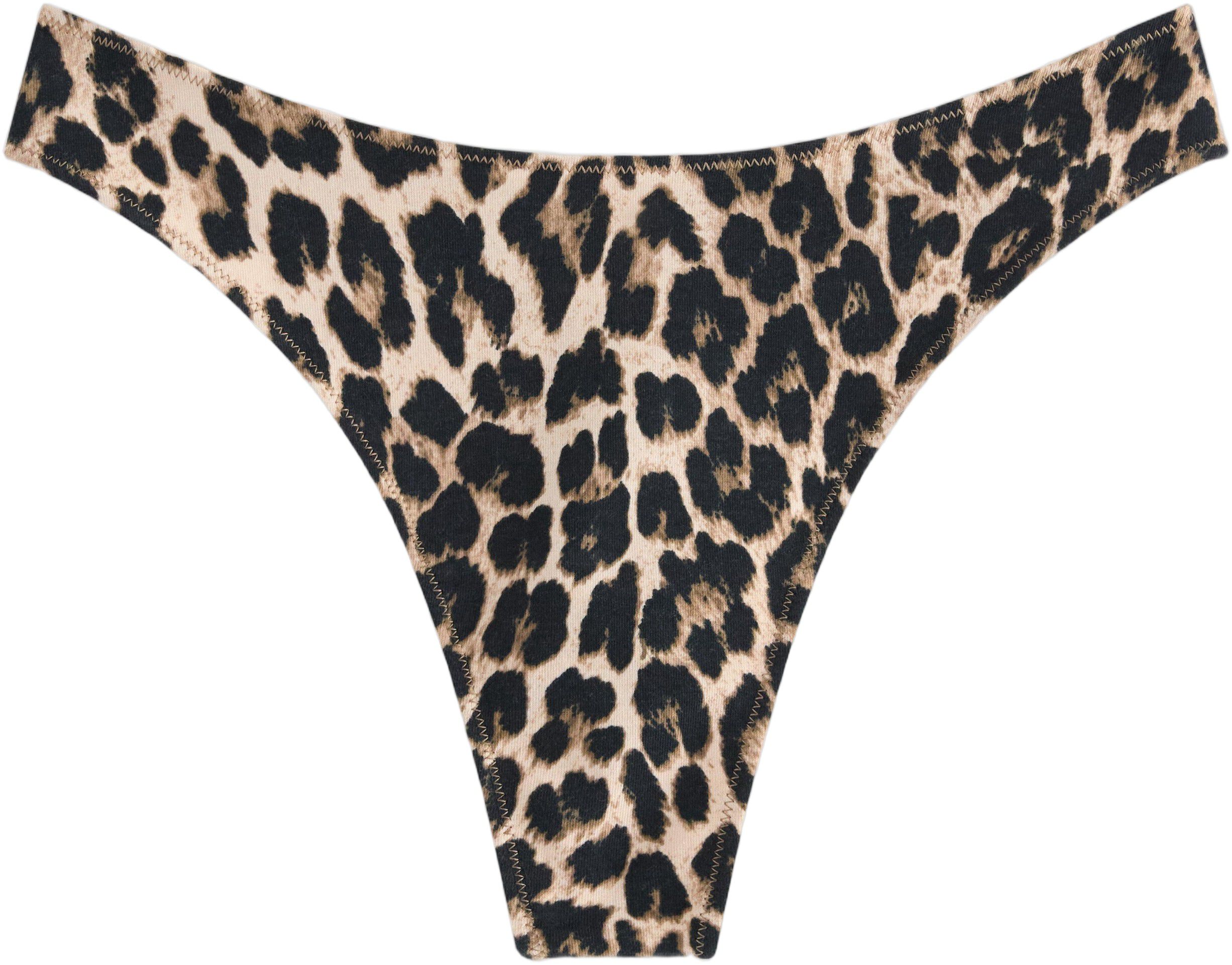 Cotton thong with a low-rise waist