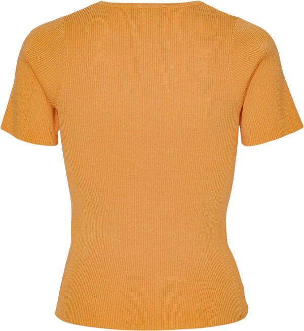 Rib knit short sleeve top