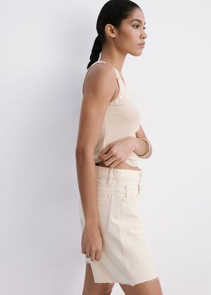 Straight low-rise denim Bermuda sho