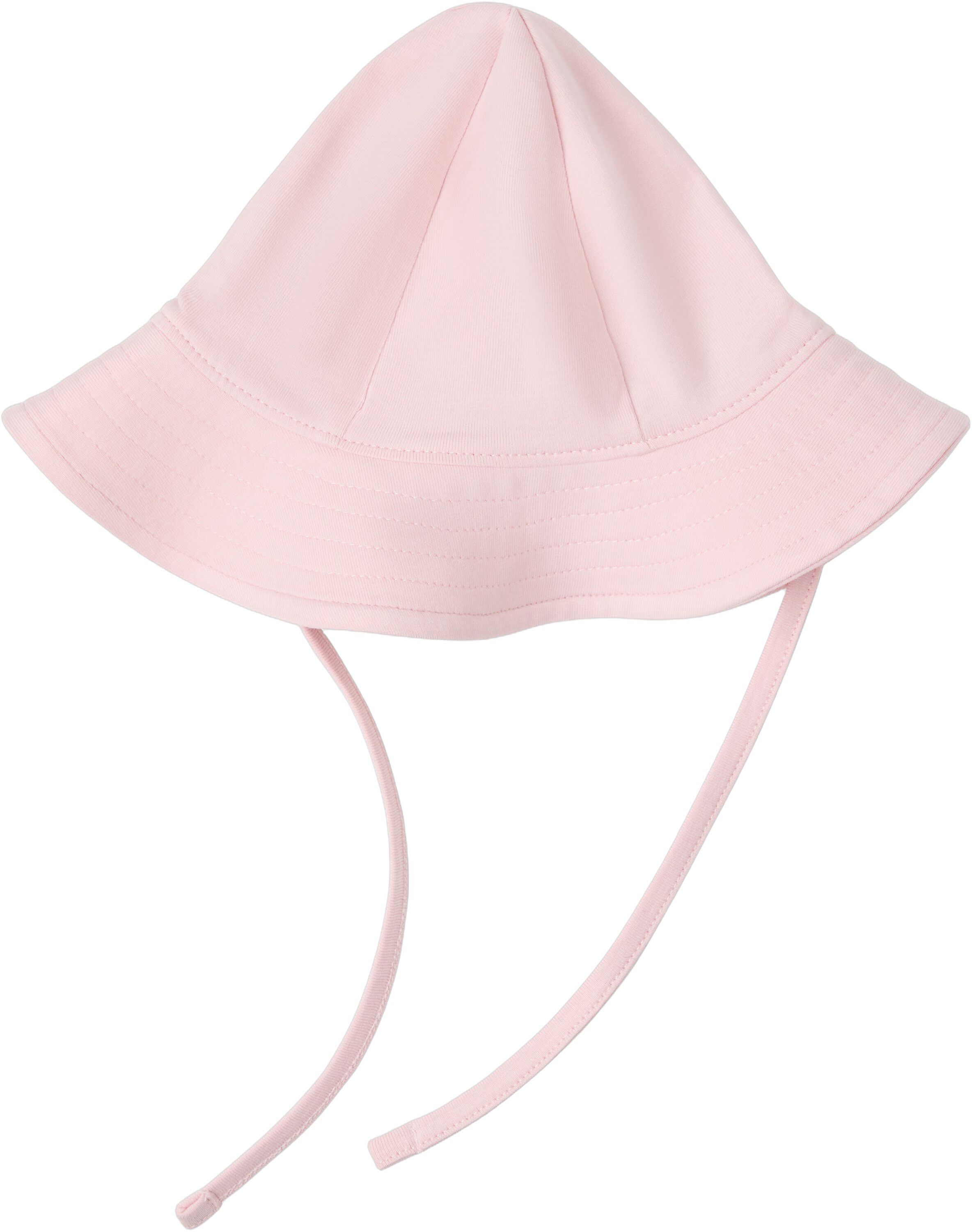 Solhatt i trikot med bindeb&aring;nd.