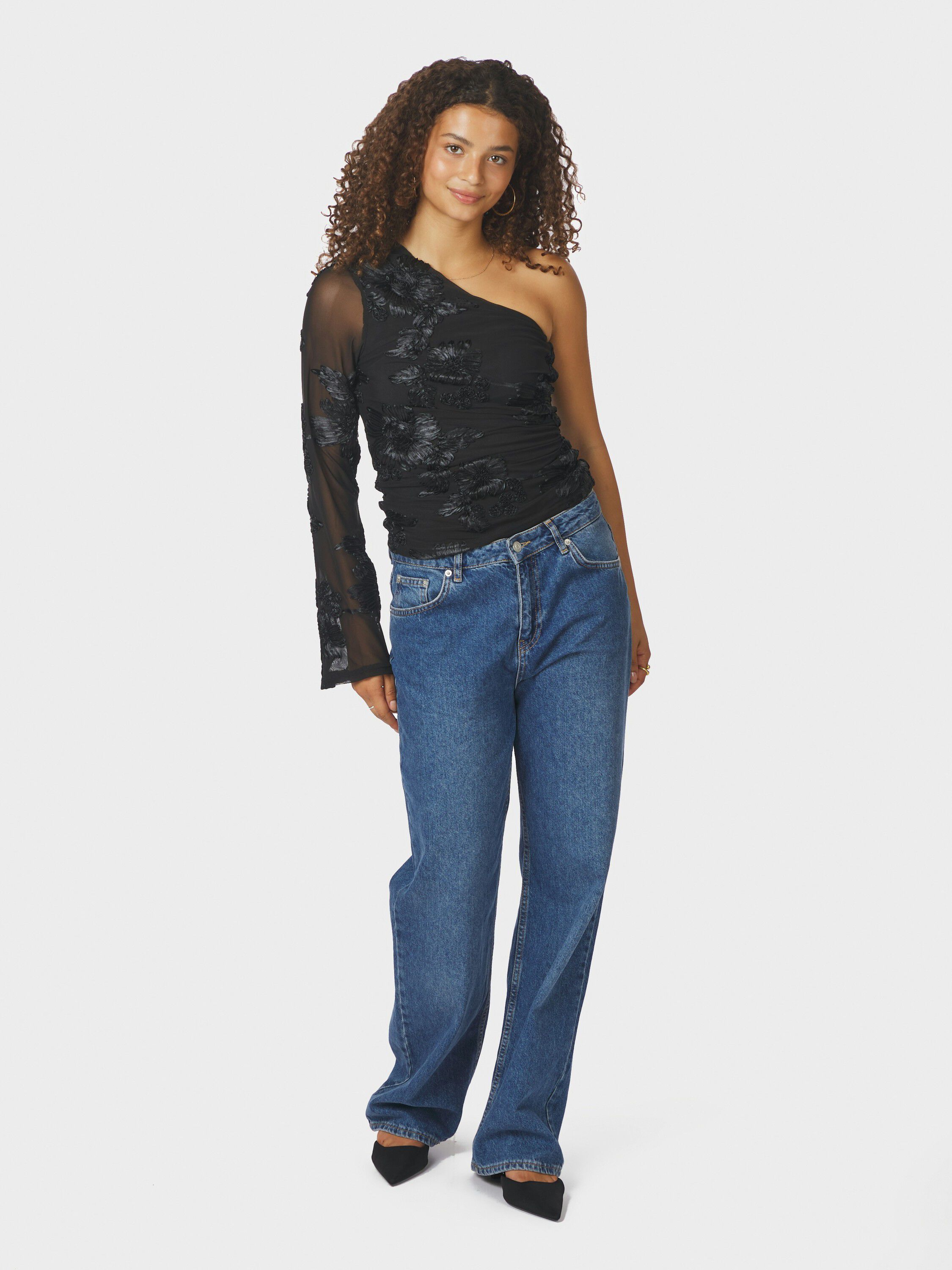 Friana Big Flower Mesh Blouse