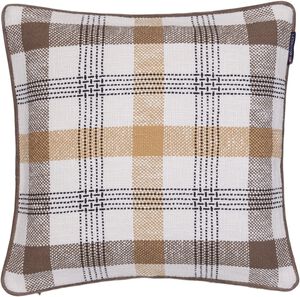 Checked Recycled Cotton Pillow Cover