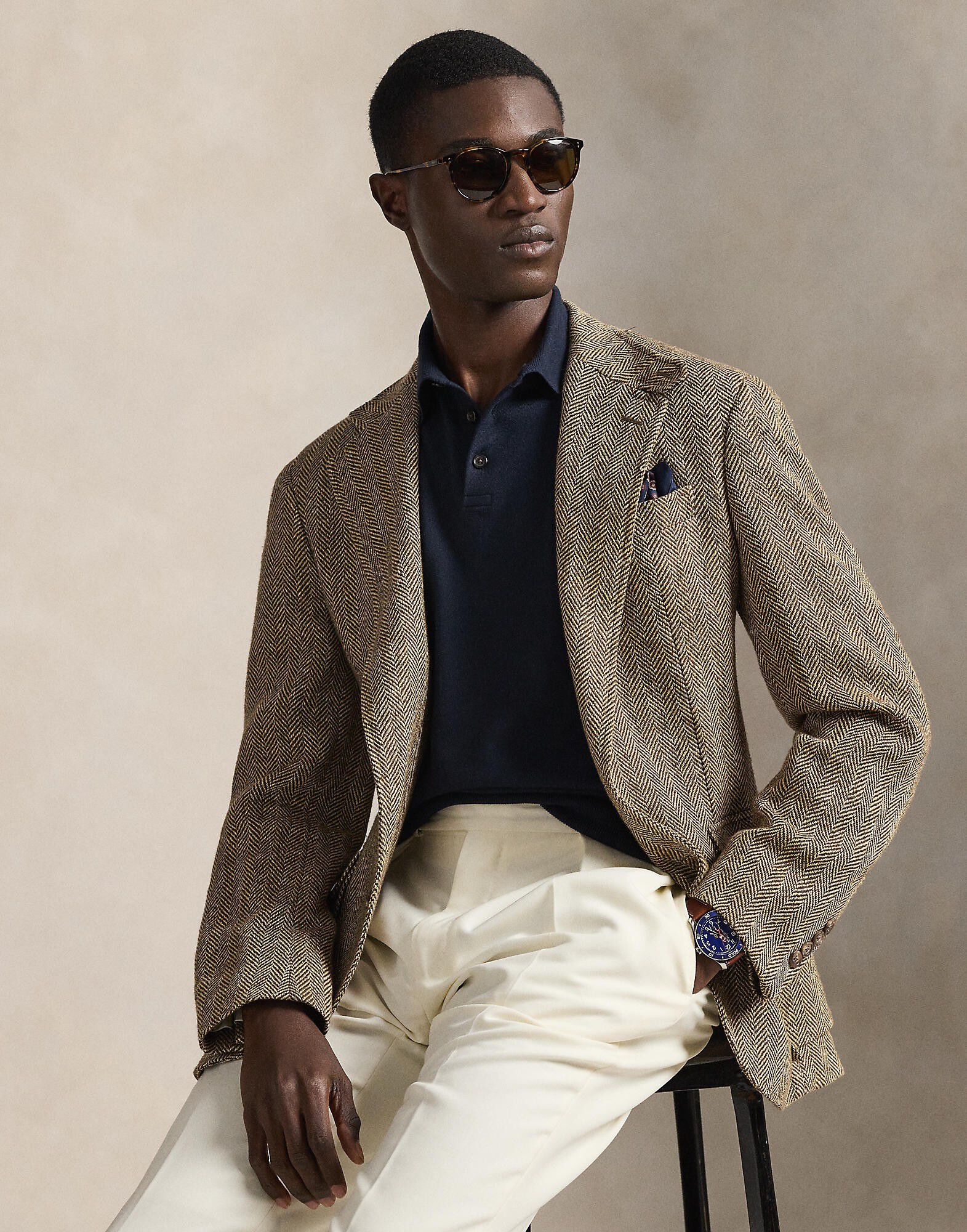 Cotton Polo-Collar Sweater