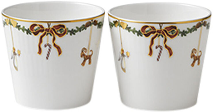 Star Fluted Christmas mugg 30 cl / 7 cm 2-pack