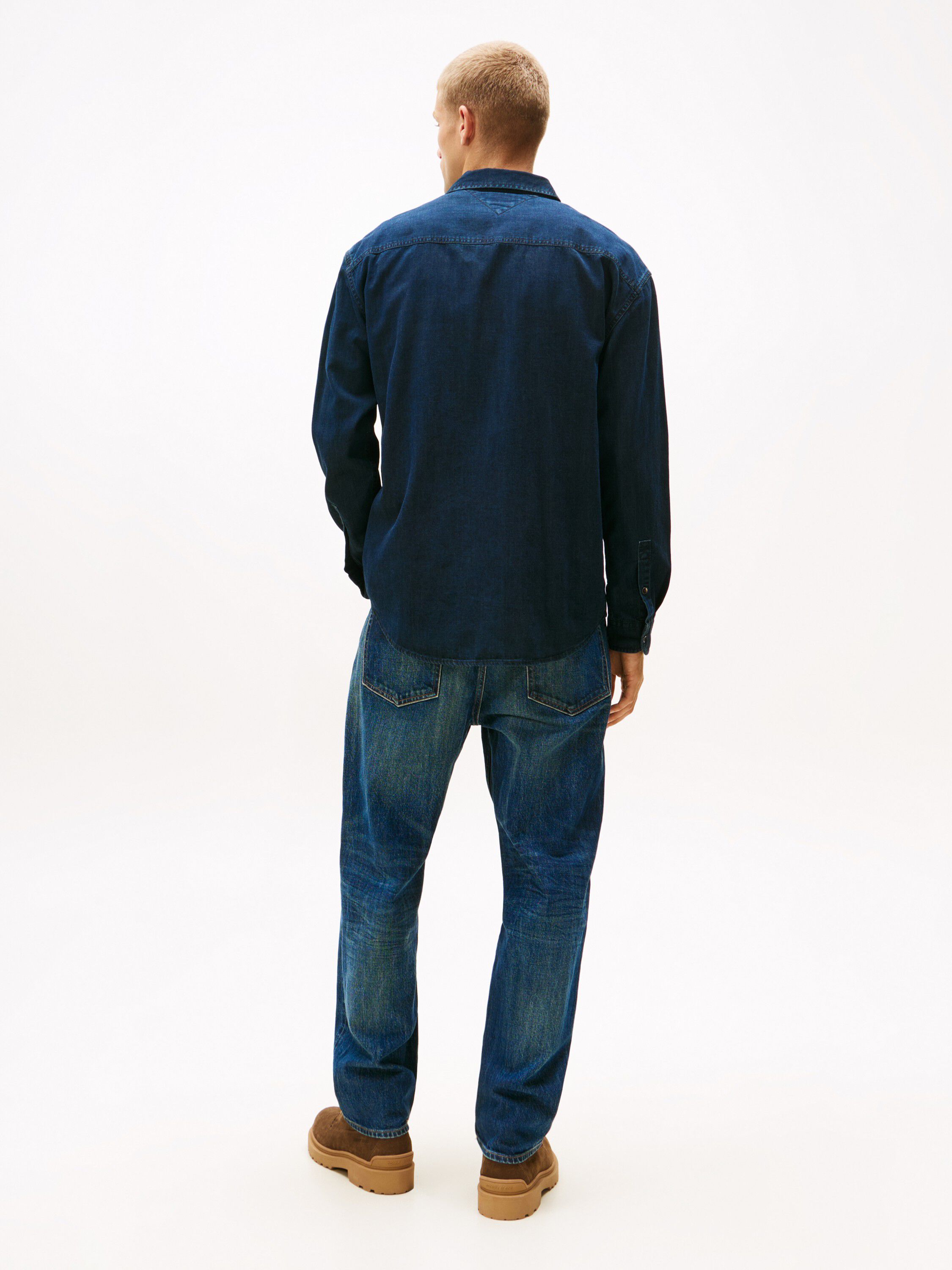 LS RELAXED DENIM SHIRT BL BK